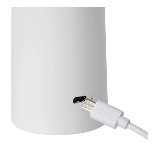 Lucide JIVE - Lampe de table Rechargeable Intérieur/Extérieur - Batterie/Piles - Ø 13,7 cm - LED Dim. - CCT - 1x3W 2800K/6500K - IP44 - Blanc - détail 6